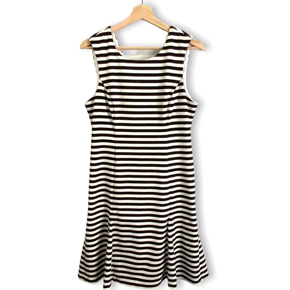 Black and White Striped Sleeveless Dress